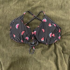 Body Glove watermelon stripe Bikini Top with Coral Lining